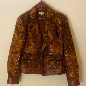 Vintage Baxis & Baxis Women's jacket, M. Rich brown animal print, EUC. SOLD OUT